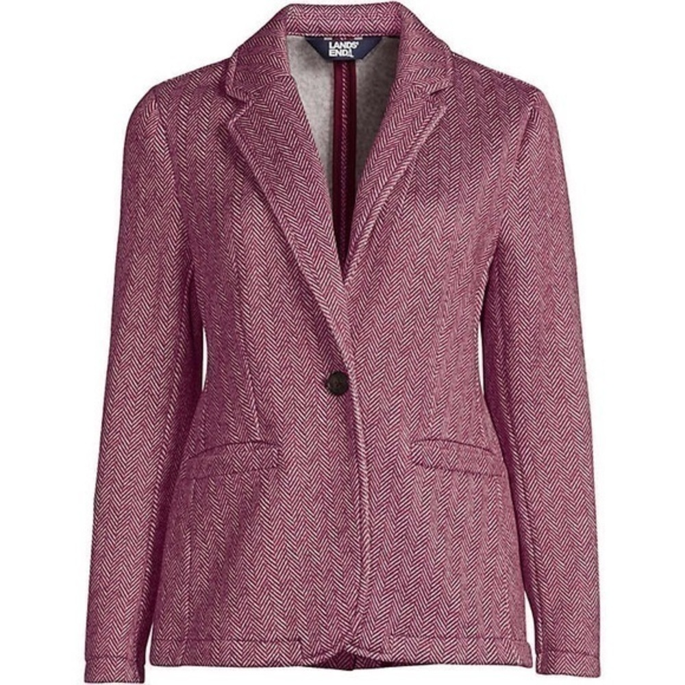 Lands End Sweater Fleece Blazer Jacket